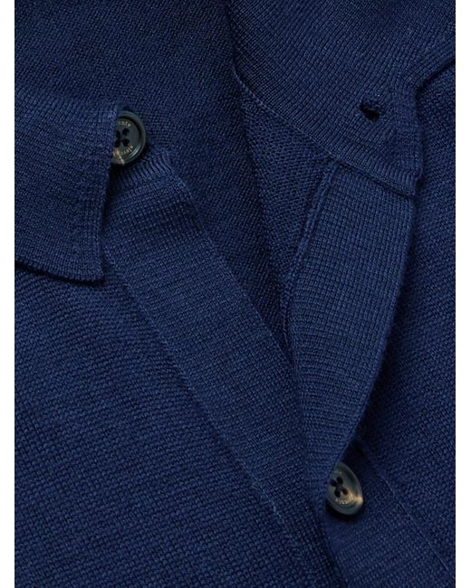 Eleventy Blue Slim-Fit Wool Cardigan for men