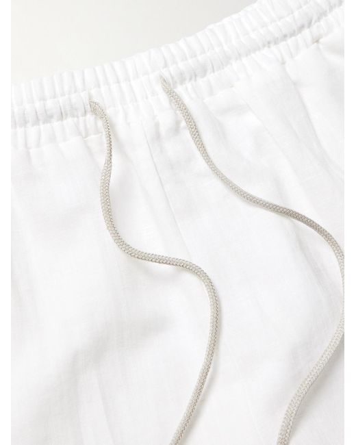 Zimmerli of Switzerland White Straight-Leg Linen And Cotton-Blend Drawstring Shorts for men