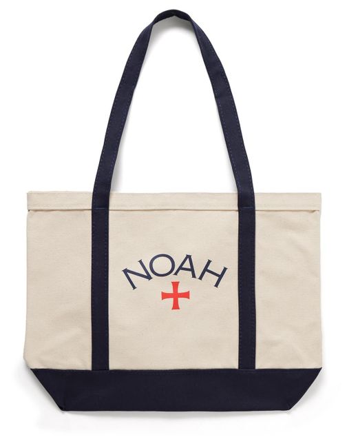 Noah NYC Black Core Logo-print Cotton-canvas Tote Bag for men