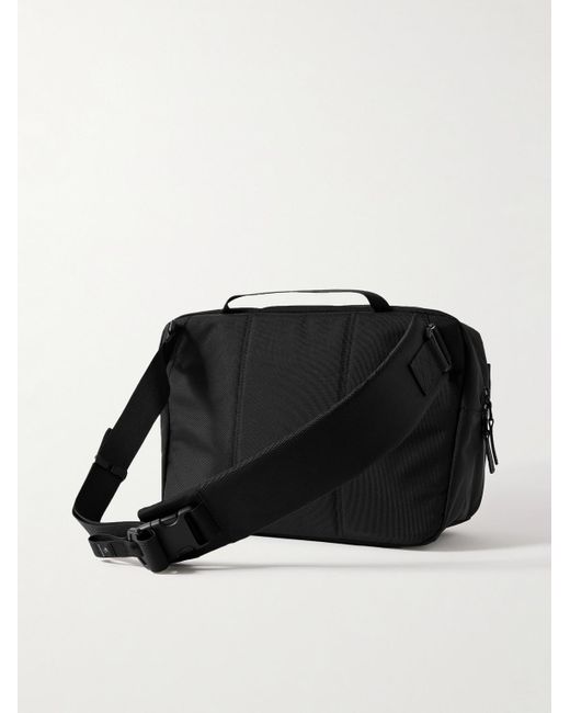 Master Piece Black Scramble Shell And Nylon Oxford Messenger Bag for men