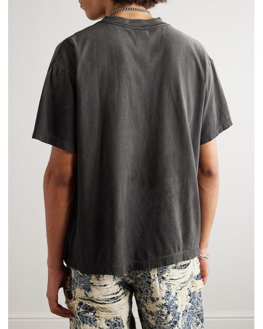 SAINT Mxxxxxx Black Neighborhood Distressed Paint-splattered Printed Cotton-jersey T-shirt for men