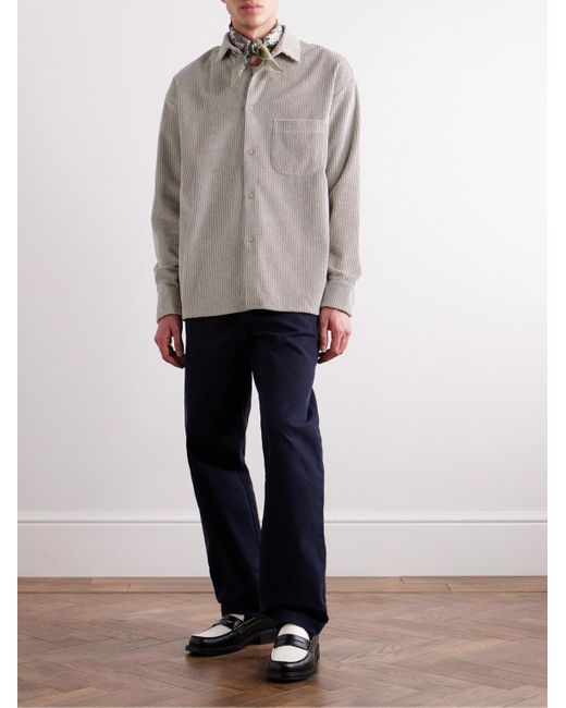 A Kind Of Guise Gray Gusto Tweedy Corduroy Shirt for men