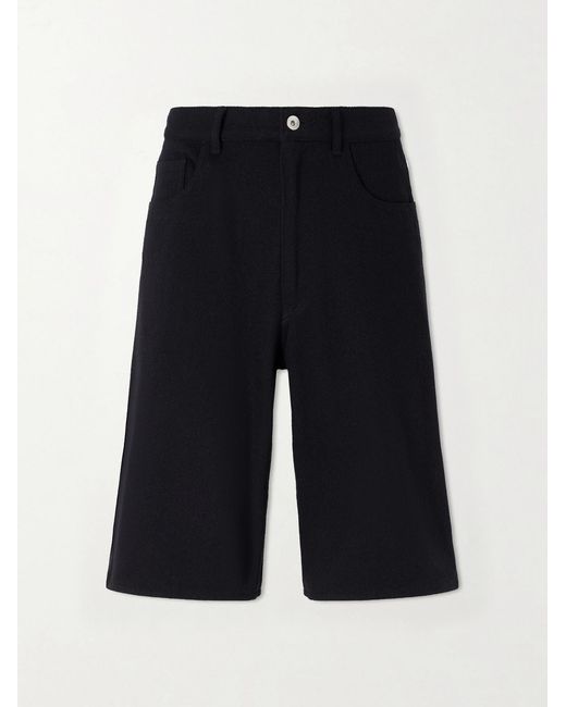 Auralee Blue Wide-leg Silk Shorts for men