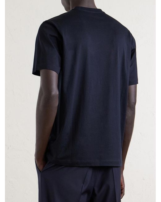 Slowear Blue Cotton And Silk-Blend Jersey T-Shirt for men