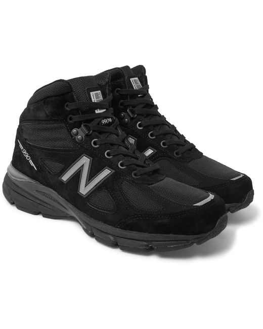 New Balance Black 990v4 Suede And Mesh High-top Sneakers for men