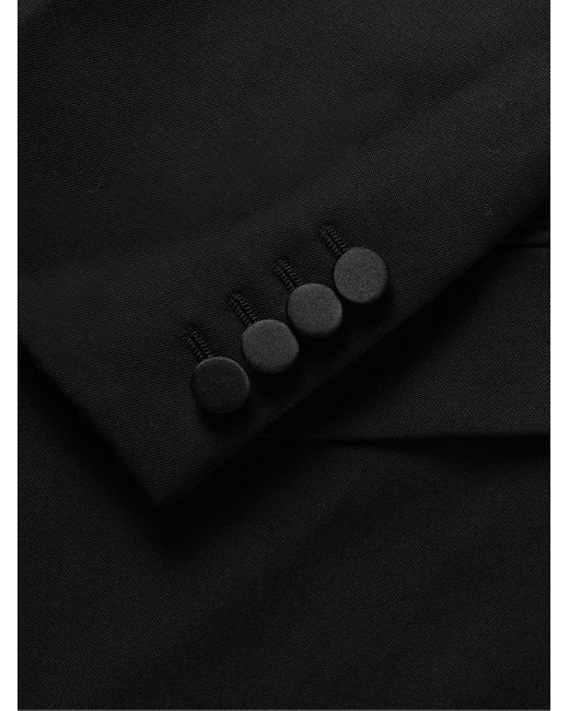 Saint Laurent Black Slim-Fit Satin-Trimmed Wool Blazer for men