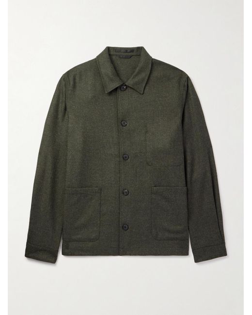Sunspel Green Wool-Flannel Jacket for men