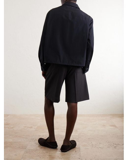 Loewe Blue Logo-embroidered Cotton-blend Jacket for men