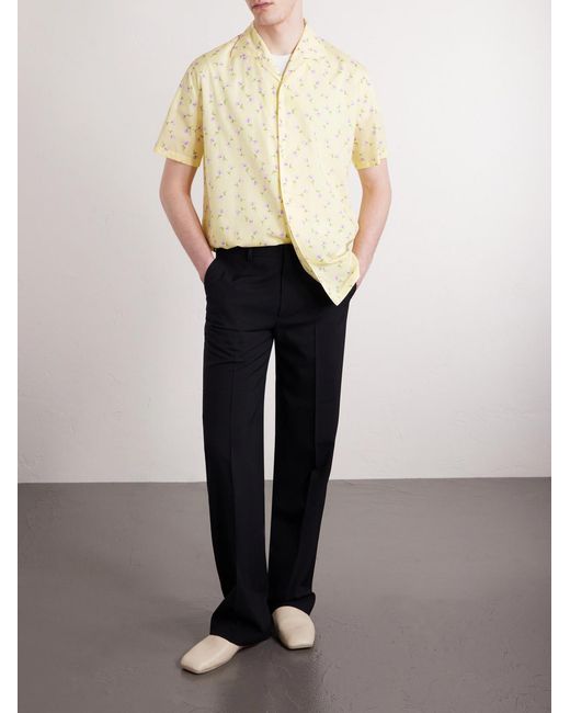 Jil Sander Natural Camp-Collar Printed Cotton Shirt for men