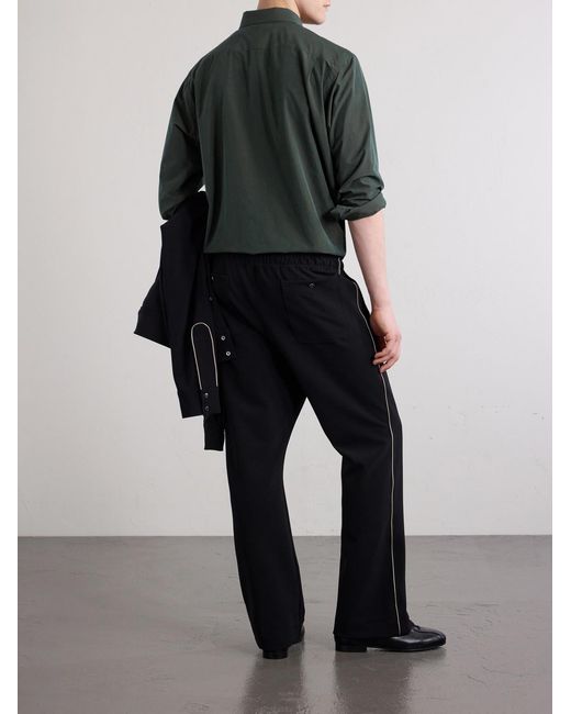 Needles Black Piping Cowboy Straight-leg Embroidered Woven Trousers for men