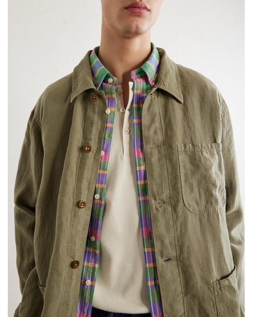 Polo Ralph Lauren Green Textured Linen Jacket for men