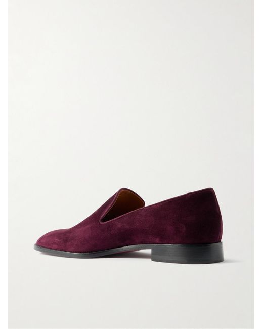 Christian Louboutin Danny Flex Loafers aus Veloursleder mit Ripsband in Purple für Herren