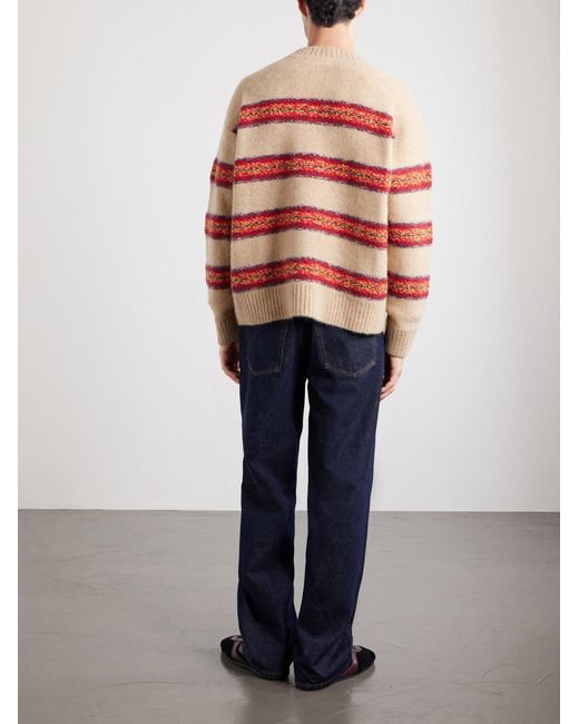 Dries Van Noten Natural Master Striped Alpaca-blend Sweater for men