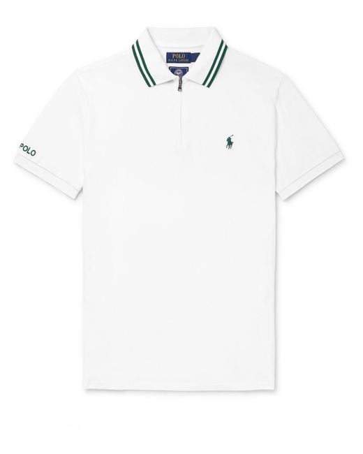 Maks Cotton-blend Piqué Polo Shirt MATCHESFASHION Men Clothing T-shirts Polo Shirts Mens White 