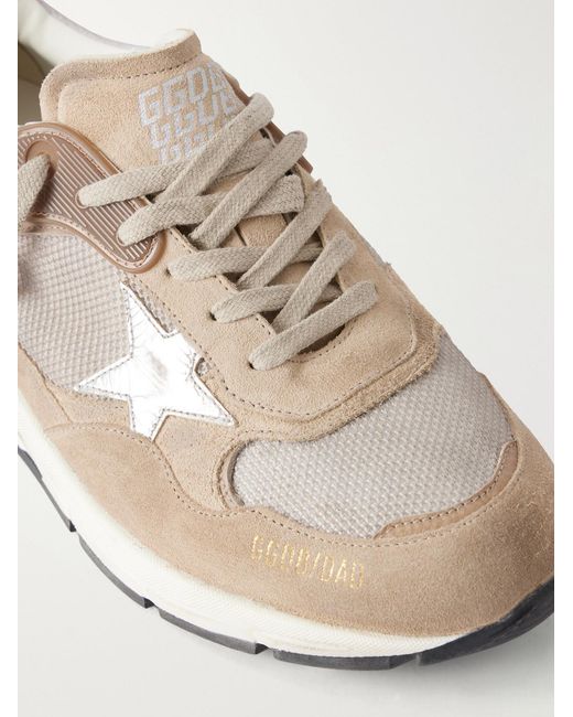 Golden Goose Deluxe Brand White Running Dad Suede-Trimmed Mesh Sneakers for men