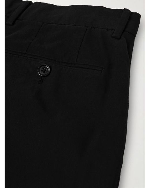Zegna Black Easy Straight-Leg Garment-Dyed Cotton-Blend Chinos for men