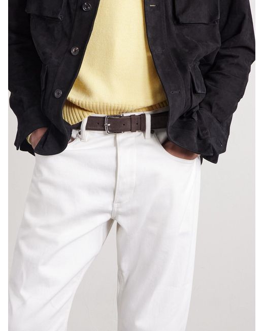 George Cleverley Brown 3Cm Suede Belt for men