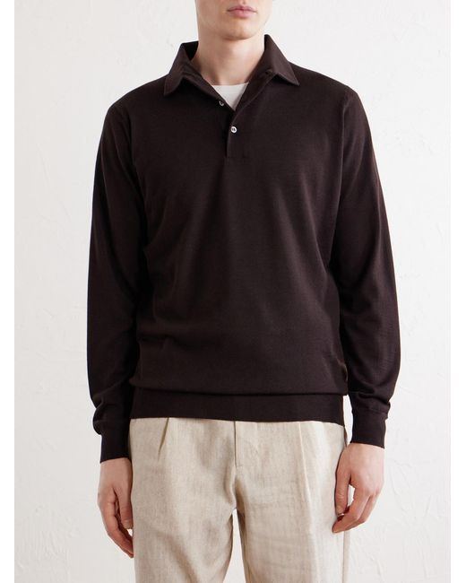 Lardini Blue Virgin Wool Polo Sweater for men