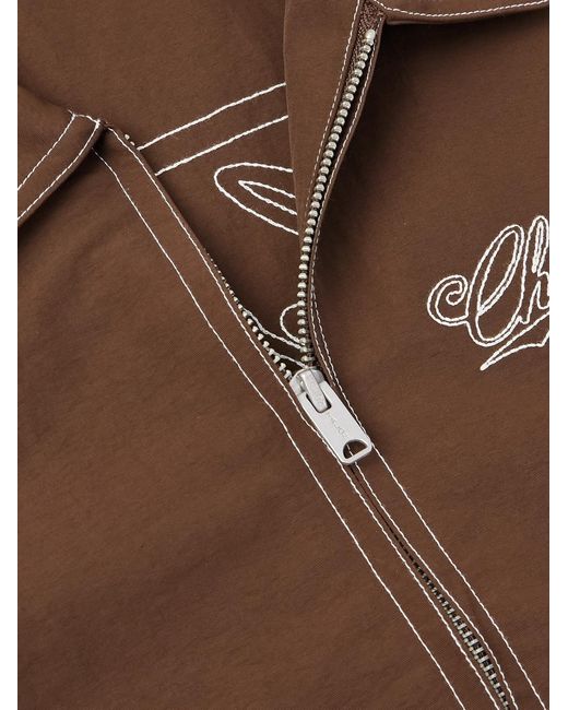 CHERRY LA Brown Logo-embroidered Nylon Jacket for men