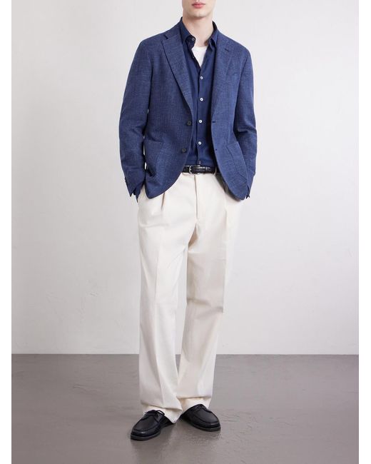 Slowear Blue Slim-Fit Cotton Blazer for men
