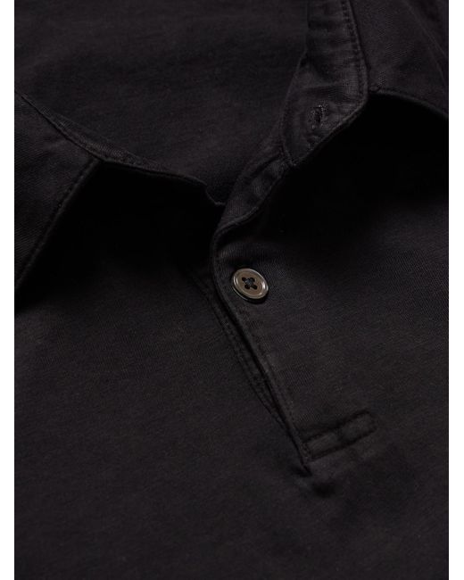 James Perse Black Slim-Fit Supima Cotton-Jersey Polo Shirt for men
