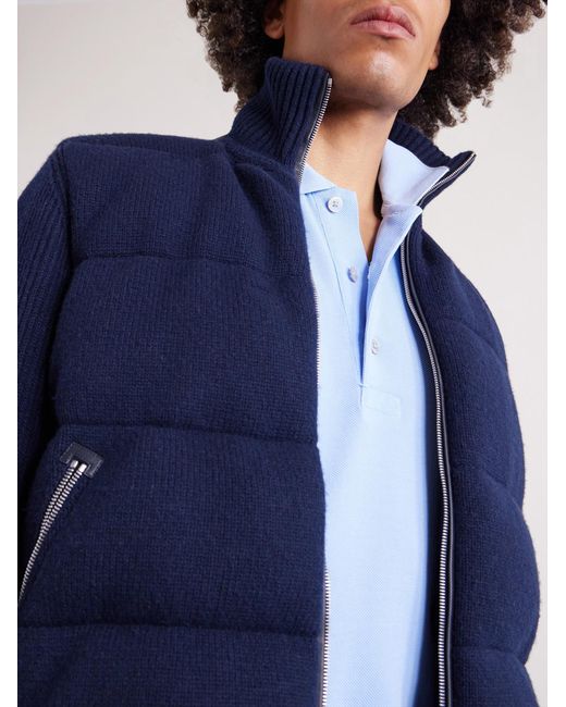 Tom Ford Blue Contrast-Tipped Lyocell-Piqué Polo Shirt for men