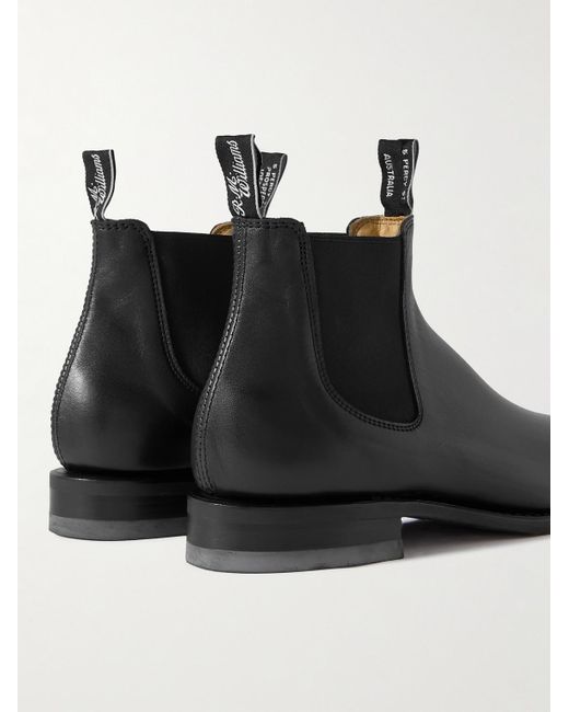 R.M.Williams Black Comfort Craftsman Leather Chelsea Boots for men