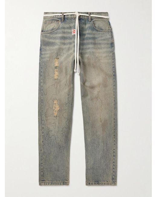 Jeans A Gamba Dritta Slim-Fit di RRR123 in Gray da Uomo