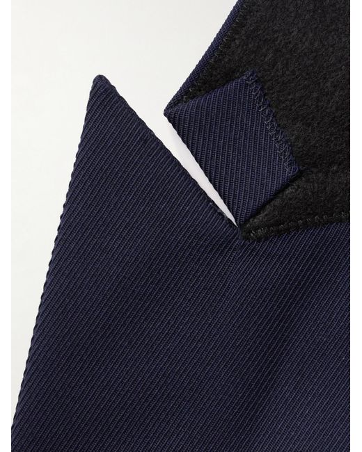 Balmain Blue Slim-fit Wool-twill Blazer for men
