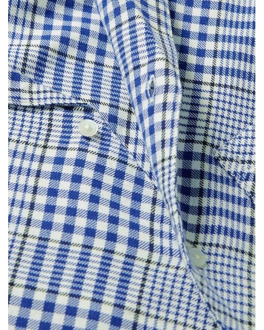 Noma T.D Blue Checked Cotton-Flannel Shirt for men