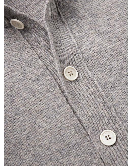Slowear Gray Incotex Zanone Slim-Fit Virgin Wool Cardigan for men