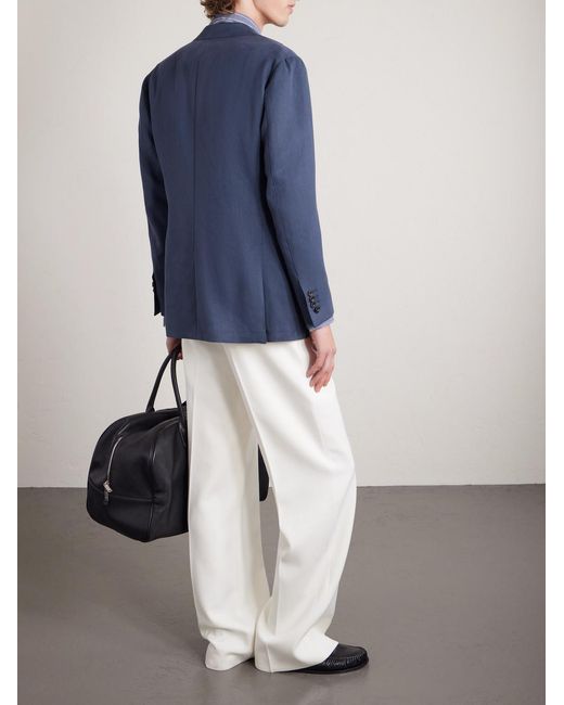 Thom Sweeney Blue Linen Suit for men