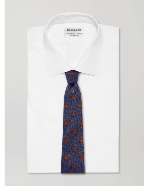 Kingsman Blue 8cm Silk-jacquard Tie for men