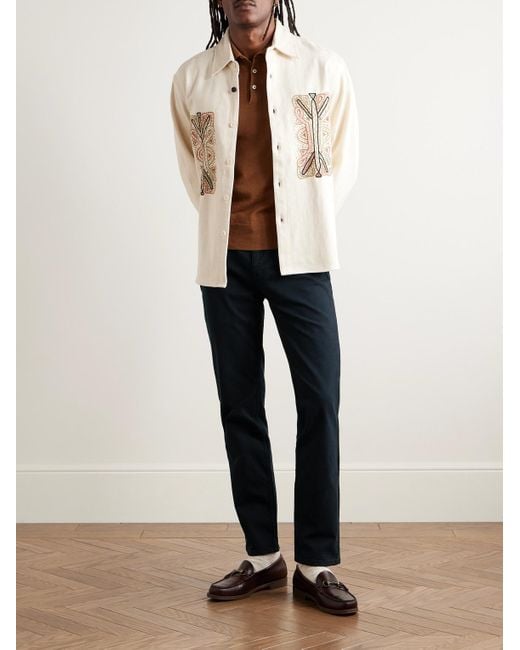 NN07 Blue Tony 1923 Slim-Fit Garment-Dyed Organic Cotton-Blend Twill Trousers for men
