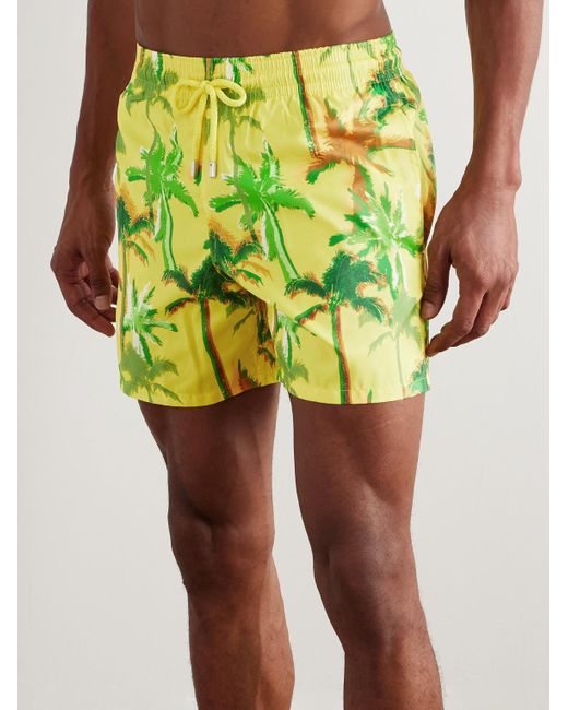 Vilebrequin Yellow Mahina Straight-Leg Mid-Length Recycled Swim Shorts for men