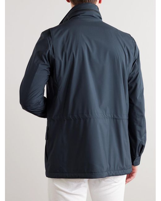 Loro Piana Blue Traveller Windmate Storm System Shell Hooded Field Jacket for men