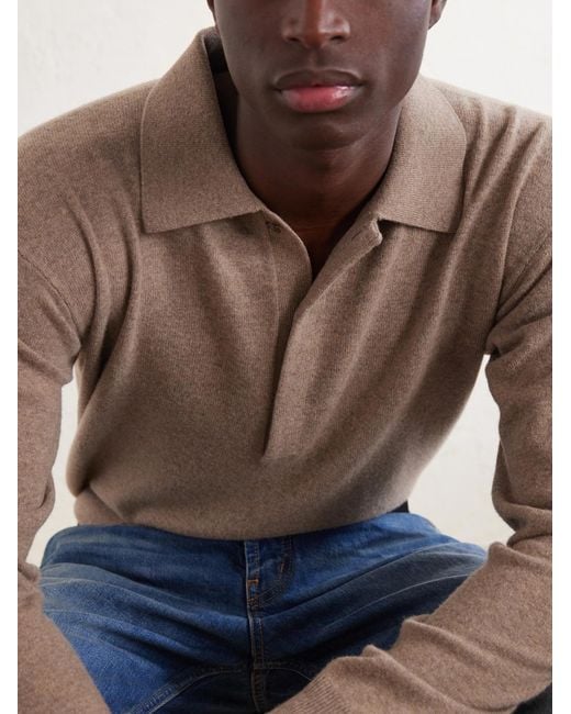 Saint Laurent Natural Wool Polo Sweater for men