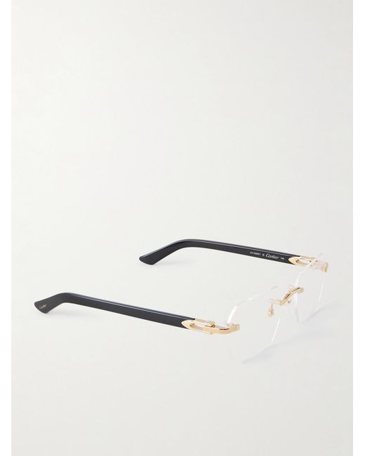 Cartier Black Signature C Acetate And-Tone Glasses for men