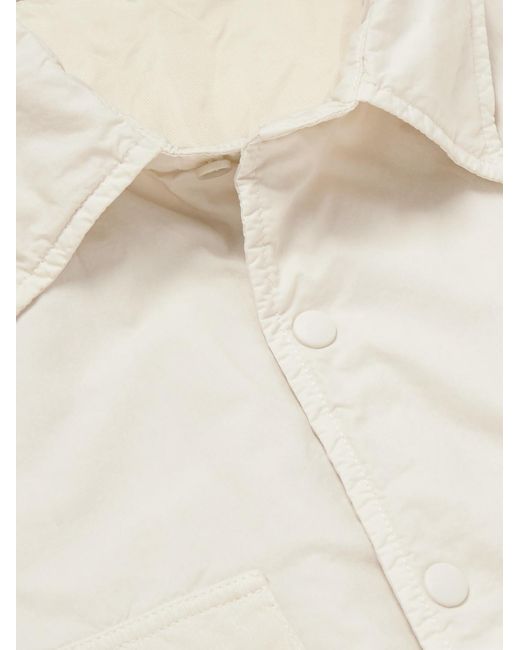 Aspesi White Corduroy-trimmed Cotton-shell Padded Overshirt for men