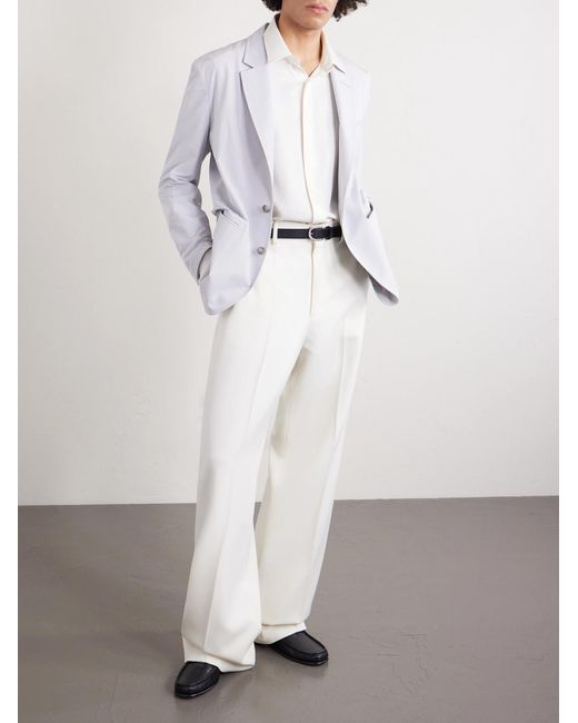 Tom Ford White Perforated Silk-twill Shirt for men