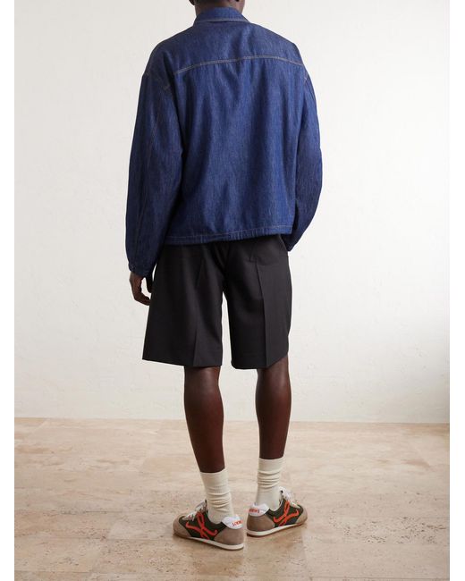 Loewe Blue Anagram-Appliqué Cotton Chambray Jacket for men