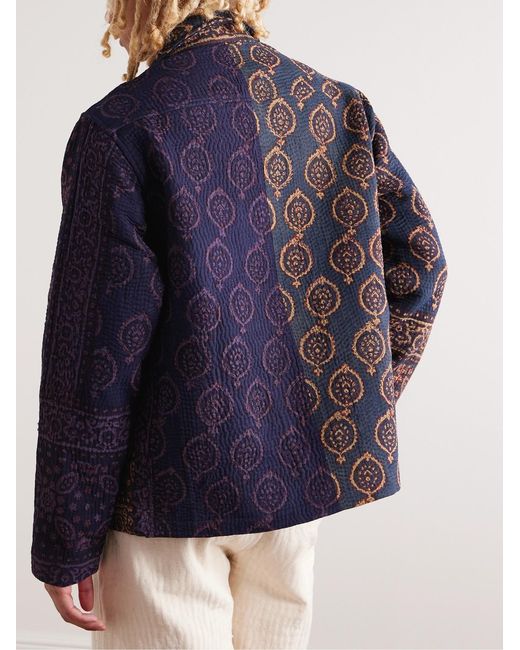Kartik Research Purple Embroidered Printed Cotton Jacket for men