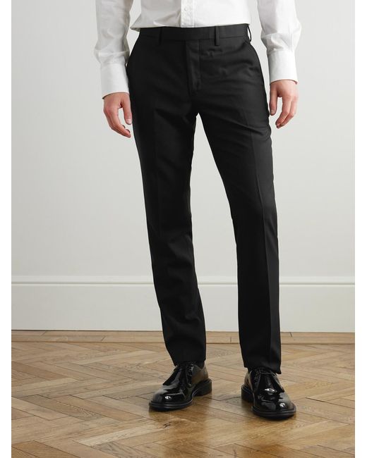 Mr P. Black Philip Slim-Fit Straight-Leg Wool Suit Trousers for men