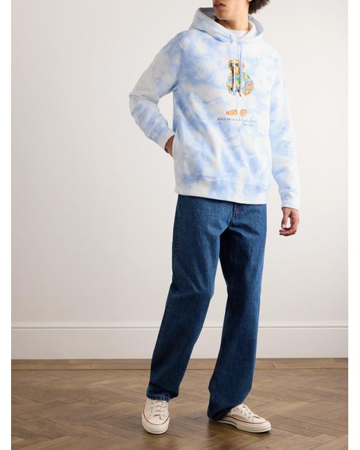 Polo Ralph Lauren Hoodie aus Jersey aus einer Baumwollmischung mit Print in Blue für Herren