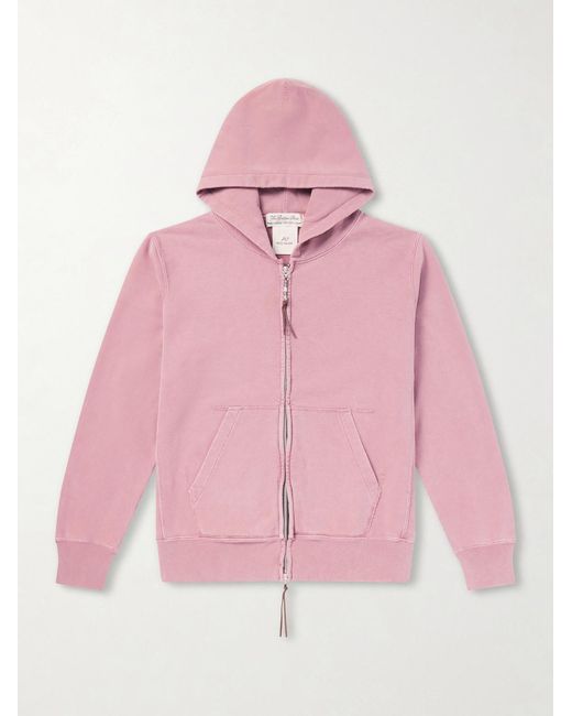Remi Relief Pink Cotton-jersey Zip-up Hoodie for men