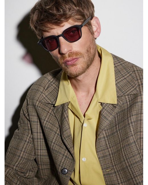 Garrett Leight Black Lachman Round-Frame Acetate Sunglasses for men