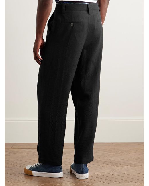 The Elder Statesman Black Norm Straight-Leg Wool And Cashmere-Blend Twill Trousers for men