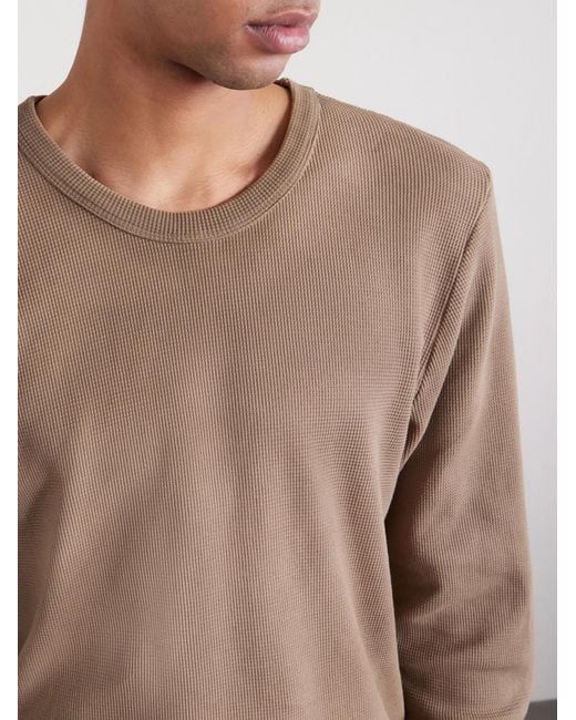 Les Tien Natural Thermal Slim-Fit Cotton-Blend Piqué T-Shirt for men