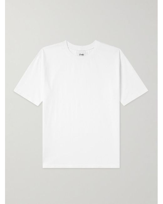Drake's White Hiking Cotton-jersey T-shirt for men