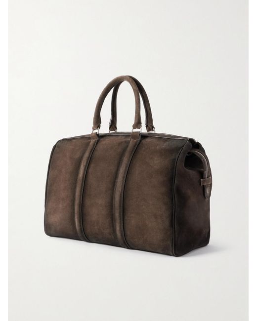 Officine Creative Brown Quentin 009 Airbrushed Suede Weekend Bag for men